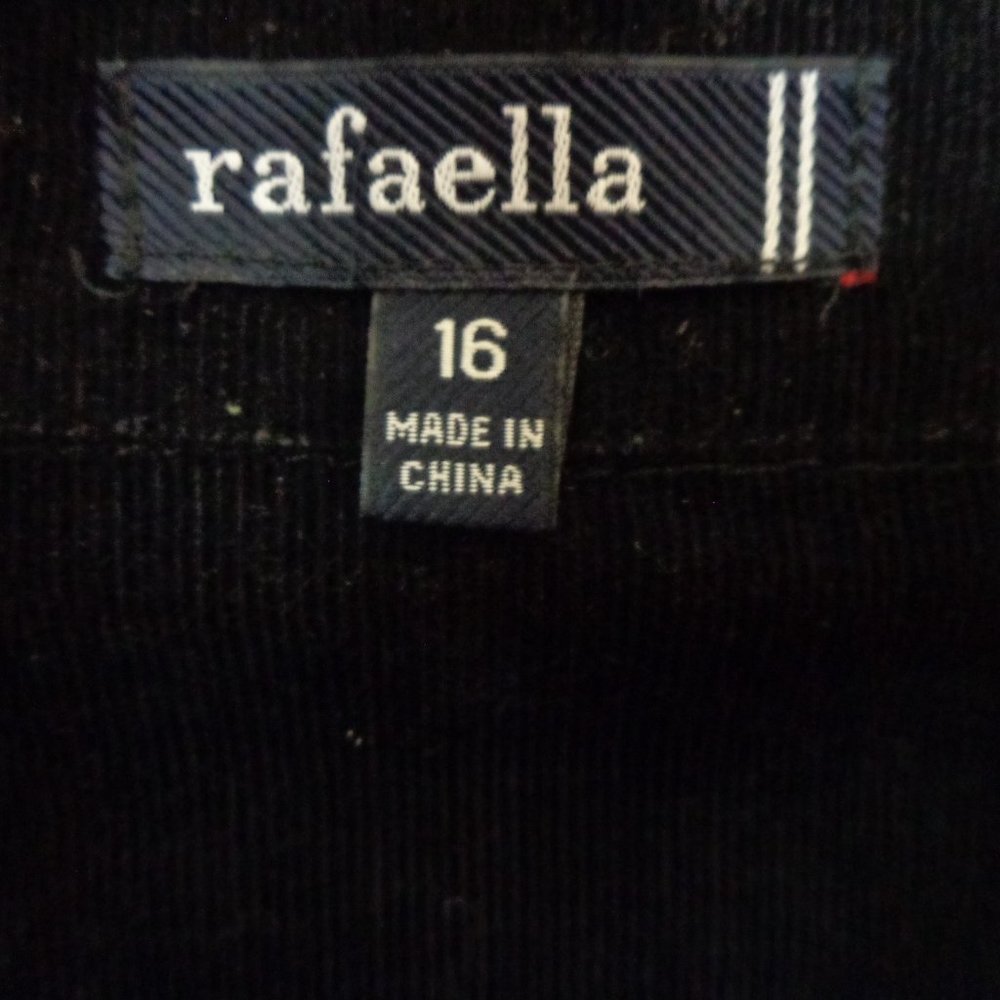 Blazer Jacket Size 16 Rafaella Black Corduroy Button Front Cropped, Blazer - Picture 4 of 4